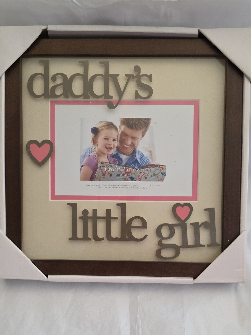 Croft & Barrow Brown and Pink "Daddy's Little Girl" Photo Frame